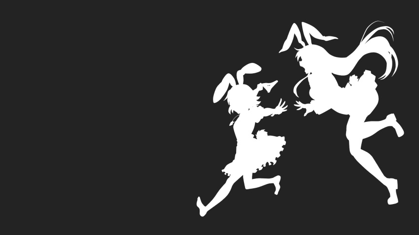 inaba_tewi kitazinger monochrome reisen_udongein_inaba silhouette touhou underwear