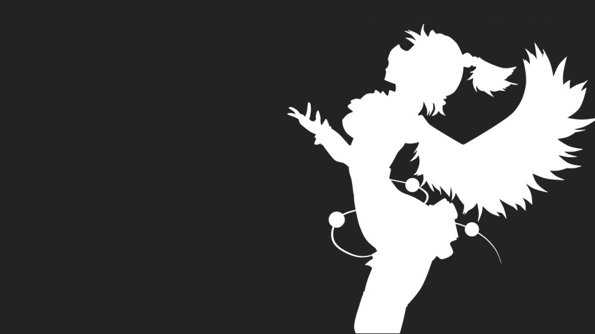 kitazinger monochrome mystia_lorelei silhouette touhou