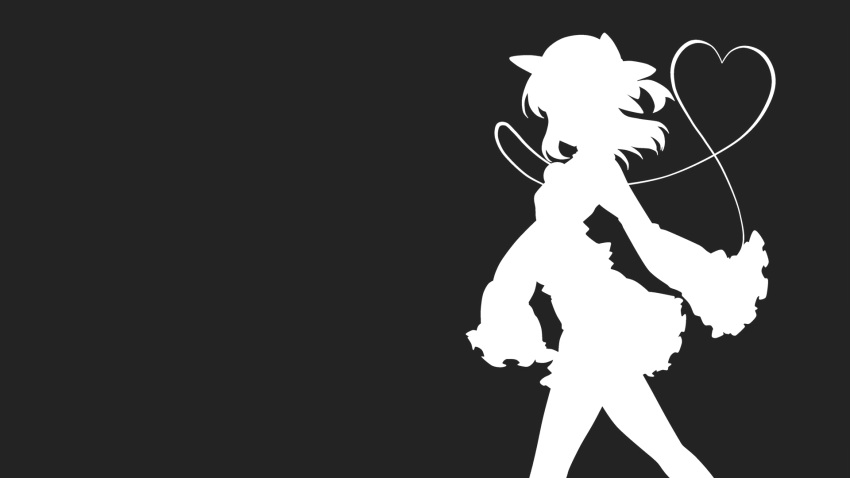 kitazinger komeiji_koishi monochrome silhouette touhou