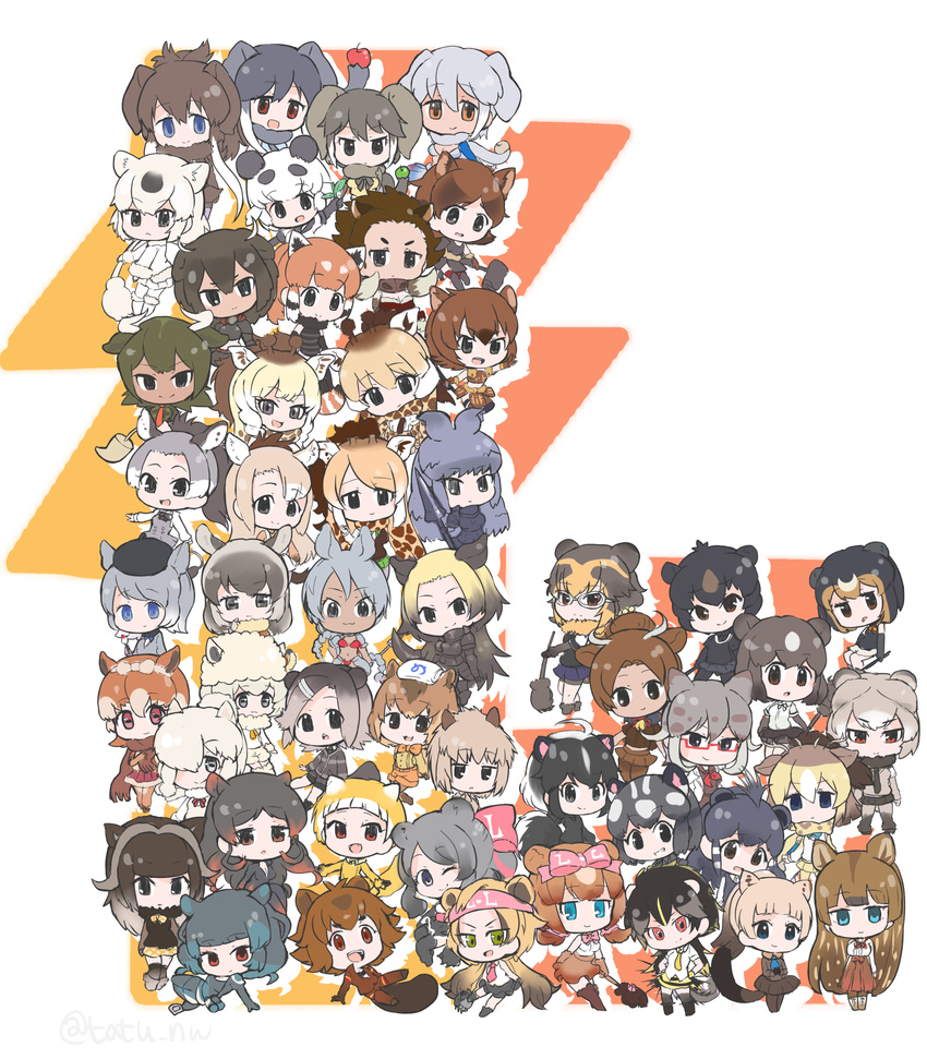 >:) 6+girls :< :3 :d :o :p ;) african_elephant_(kemono_friends) african_forest_elephant_(kemono_friends) alpaca_ears alpaca_huacaya_(kemono_friends) alpaca_suri_(kemono_friends) american_beaver_(kemono_friends_game) american_bison_(kemono_friends) animal_ears animal_hands annotated antenna_hair apple armor aurochs_(kemono_friends) babirusa_(kemono_friends) bare_shoulders bear_ears beaver_ears bergman's_bear_(kemono_friends) bikini black_eyes black_hair black_rhinoceros_(kemono_friends) blonde_hair blue_eyes blunt_bangs boots bow bowtie brazilian_porcupine_(kemono_friends) brown_bear_(kemono_friends) brown_eyes brown_hair cape_giraffe_(kemono_friends) capybara_(kemono_friends) capybara_girl chibi closed_mouth commentary_request crested_porcupine_(kemono_friends) donkey_(kemono_friends) donkey_ears donkey_girl donkey_tail elbow_gloves elephant_ears empty_eyes eurasian_beaver_(kemono_friends) expressionless ezo_brown_bear_(kemono_friends) fangs food fruit full_body fur-trimmed_boots fur_collar fur_trim gaur_(kemono_friends) giant_forest_hog_(kemono_friends) giant_panda_(kemono_friends) giraffe_ears giraffe_horns glasses gloves gradient_hair green_eyes grey_eyes grey_hair grin grizzly_bear_(kemono_friends) guanaco_(kemono_friends) hair_ornament hair_over_one_eye hair_ribbon hairclip hammer hand_up hands_on_own_hips highres hippopotamus_(kemono_friends) hippopotamus_ears hippopotamus_gorgops_(kemono_friends) horns horse_ears horse_girl horse_tail hyracotherium_(kemono_friends) indian_elephant_(kemono_friends) indian_rhinoceros_(kemono_friends) japanese_black_bear_(kemono_friends) japanese_boar_(kemono_friends) japanese_marten_(kemono_friends) japari_symbol jitome kemono_friends kodiak_bear_(kemono_friends) leaf light_brown_hair long_hair looking_at_viewer mammoth_(kemono_friends) midriff multicolored_hair multiple_girls muskox_(kemono_friends) neck_ribbon necktie nutria_(kemono_friends) oerba_yun_fang one_eye_closed open_mouth panda_ears paw_stick polar_bear_(kemono_friends) polearm porcupine_ears przewalski's_horse_(kemono_friends) red-framed_eyewear red_eyes red_panda_(kemono_friends) red_panda_ears reticulated_giraffe_(kemono_friends) ribbon rothschild's_giraffe_(kemono_friends) sable_(kemono_friends) scarf shirt short_hair short_sleeves sivatherium_(kemono_friends) skirt sleeveless sleeveless_shirt smile spear spectacled_bear_(kemono_friends) spotted_skunk_(kemono_friends) standing striped_skunk_(kemono_friends) sumatran_rhinoceros_(kemono_friends) sumatran_rhinoceros_(kemono_friends)_(old_design) sun_bear_(kemono_friends) swimsuit tail tarpan_(kemono_friends) tatsuno_newo teeth thick_eyebrows tongue tongue_out towel towel_on_head translated triangle_mouth twitter_username v-shaped_eyebrows very_long_hair vicugna_(kemono_friends) weapon white_background white_hair wild_boar_(kemono_friends)