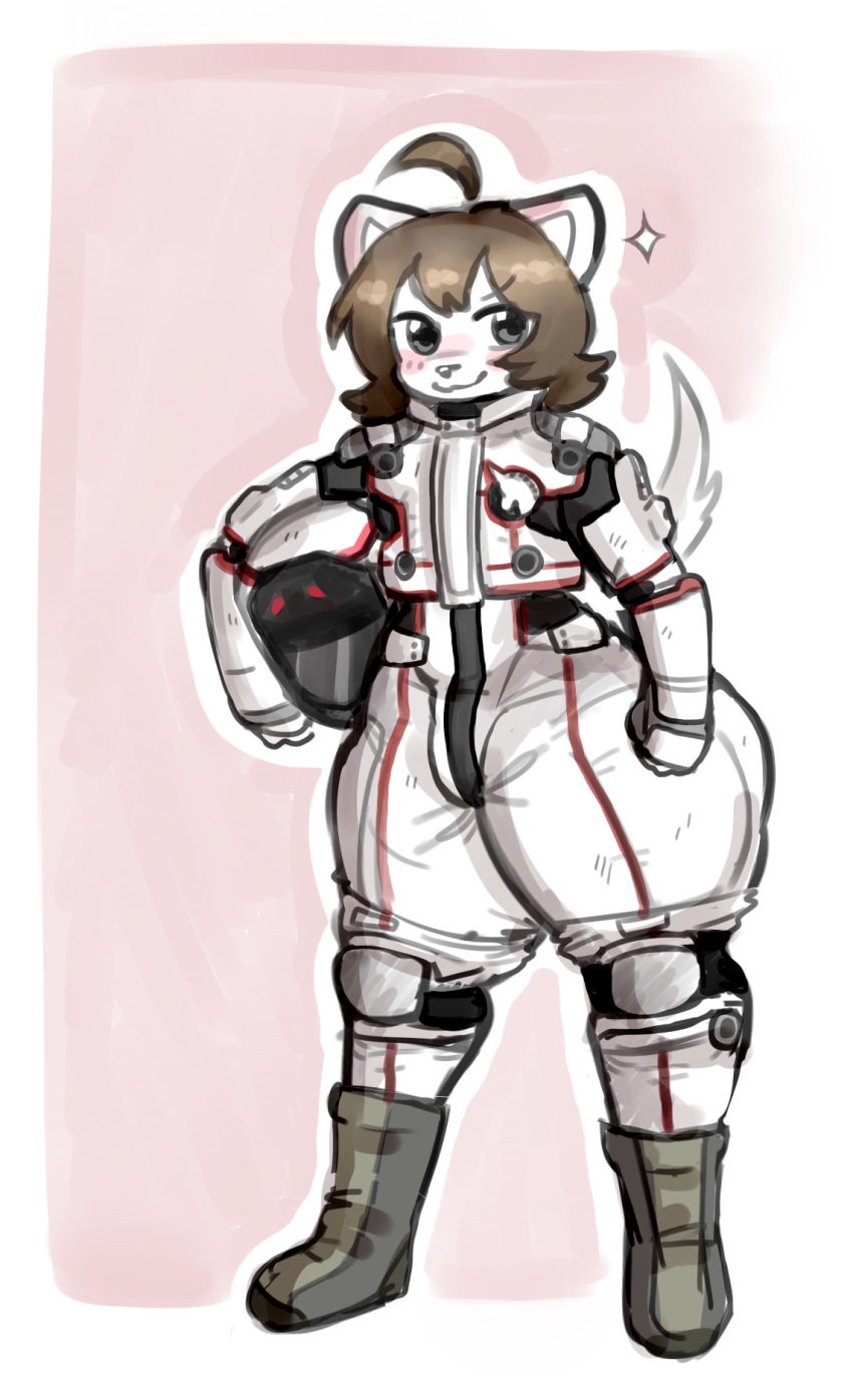 andrew_(solo_legend) anthro armor bulge canid canine canis cosplay femboy gundam gundam_unicorn headgear helmet hi_res male mammal penelopisspiss solo spacesuit thick_thighs wolf