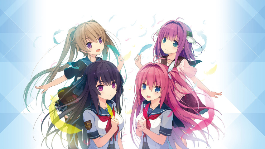 ao_no_kanata_no_four_rhythm arisaka_mashiro ichinose_rika kurashina_asuka seifuku sprite suzumori tobisawa_misaki wallpaper