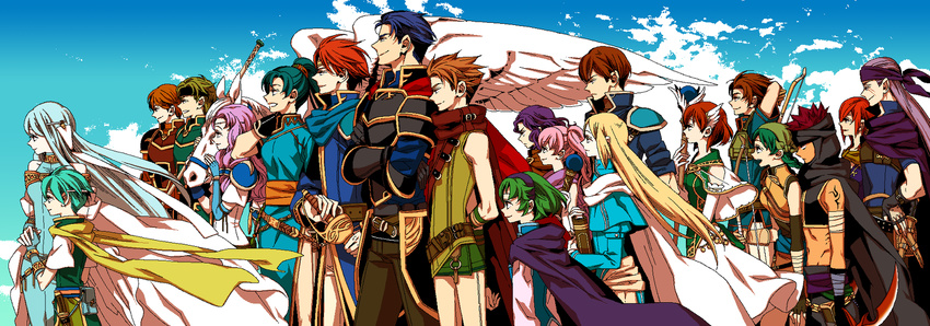 blue_hair eliwood erk fire_emblem fire_emblem:_rekka_no_ken florina green_hair hector jaffar kent_(fire_emblem) legault leila_(fire_emblem) lucius lyndis_(fire_emblem) nils ninian nino nintendo pink_hair priscilla_(fire_emblem) purple_hair raven_(fire_emblem) rebecca_(fire_emblem) red_hair sain serra wil_(fire_emblem)