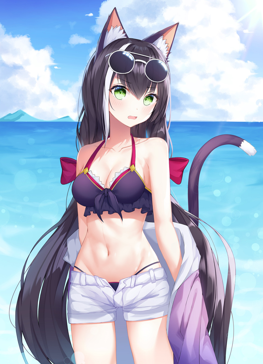 animal_ears bikini kyaru_(princess_connect) lin_(user_uzmw2535) nekomimi princess_connect princess_connect!_re:dive swimsuits tail