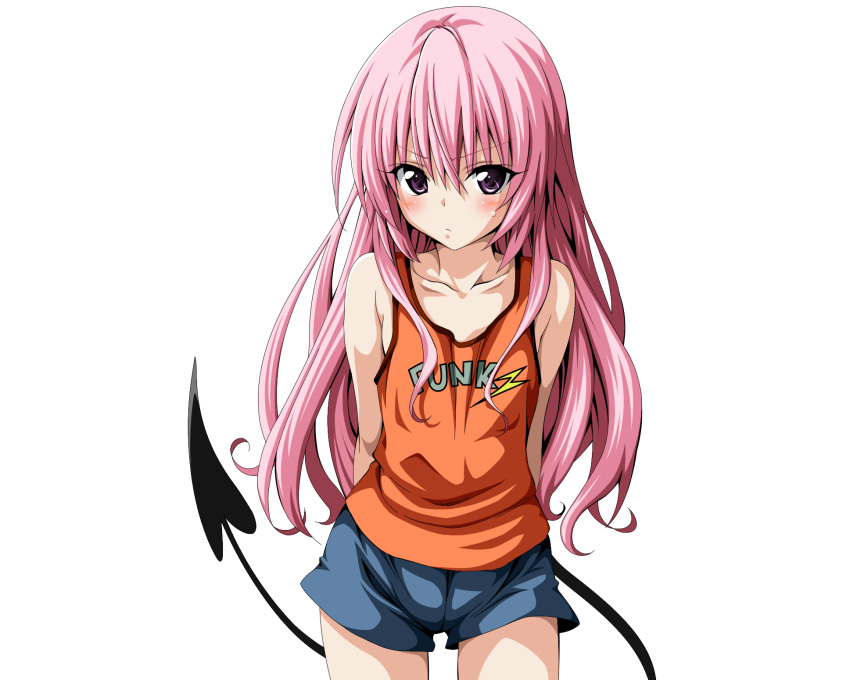 blush long_hair nana_asta_deviluke pink_hair tail to_love_ru toshi5765 transparent