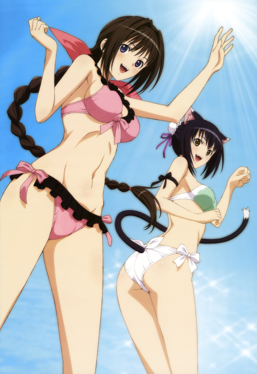 animal_ears bikini nekomimi neris shining_hearts shining_world swimsuits tail xiao-mei