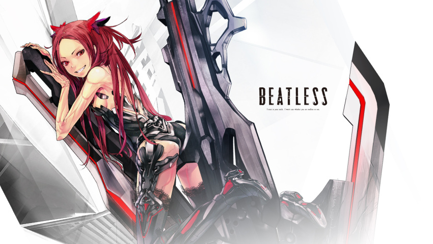 beatless kouka mecha mechagirl red_eyes red_hair redjuice thighhighs