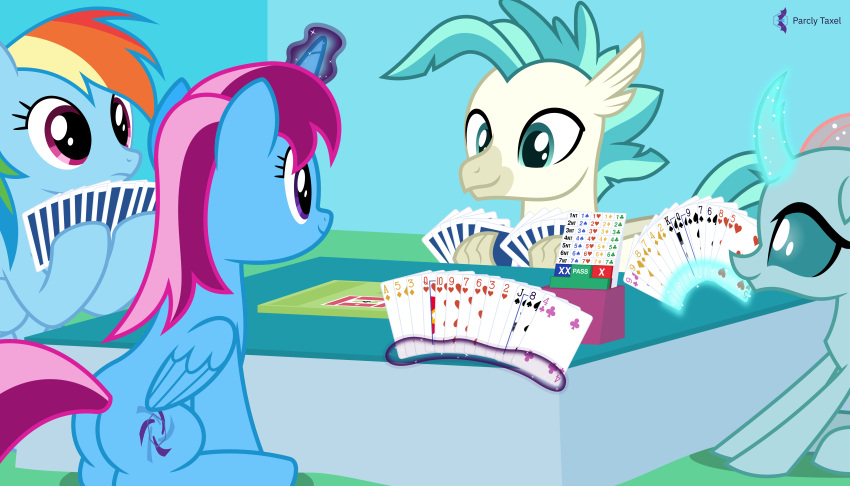 2023 7:4 absurd_res ace_of_diamonds alicorn arthropod artist_name avian blue_body card card_game changeling claws clubs_(suit) contract_bridge diamonds_(suit) eight_of_diamonds eight_of_hearts eight_of_spades equid equine european_mythology eye_contact female feral five_of_diamonds five_of_hearts four_of_clubs four_of_diamonds friendship_is_magic gaming greek_mythology grey_body grey_eyes group hair hasbro hearts_(suit) hi_res hippogriff holding_card holding_object holding_playing_card horn inside jack_of_spades king_of_spades levitation looking_at_another lying magic magic_user male mammal multicolored_hair my_little_pony mythological_avian mythological_creature mythological_equine mythology nine_of_clubs nine_of_diamonds nine_of_hearts nine_of_spades ocellus_(mlp) on_front parcly_taxel parclytaxel pegasus pink_eyes pink_hair playing_card purple_eyes queen_of_hearts_(card) queen_of_spades rainbow_dash_(mlp) rainbow_hair seven_of_diamonds seven_of_hearts seven_of_spades signature sitting six_of_hearts six_of_spades smile spades_(suit) suit_symbol tan_body tan_hair telekinesis ten_of_hearts terramar_(mlp) three_of_diamonds three_of_hearts two_of_diamonds two_of_hearts two_tone_hair wings