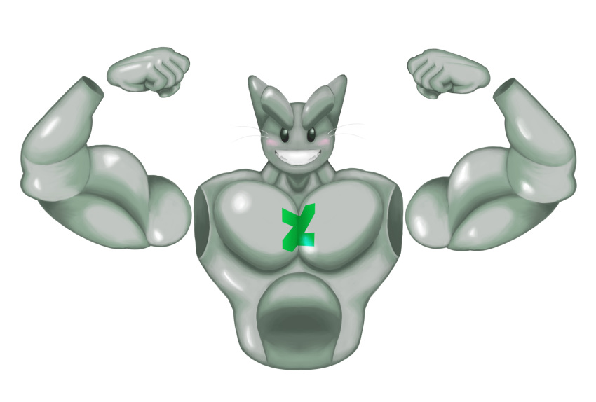 alpha_channel anthro bared_teeth biceps big_biceps big_pecs black_eyes blush detachable detachable_arms detached_hand deviantart deviantart:fella deviantart_logo domestic_cat eyebrows felid feline felis fist flexing flexing_bicep flexing_both_biceps flexing_muscles flufflion forearm_muscles forearms hi_res logo looking_at_viewer male mammal metal metallic_body muscular neck_muscles pecs robotic smile smiling_at_viewer solo teeth_showing thick_eyebrows triceps whiskers