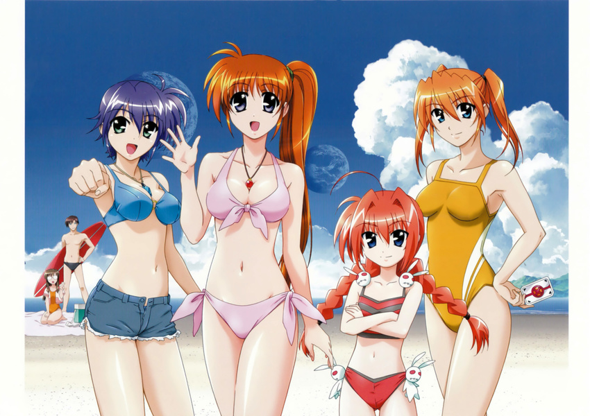 bikini mahou_shoujo_lyrical_nanoha mahou_shoujo_lyrical_nanoha_strikers shario_finieno subaru_nakajima swimsuits takamachi_nanoha teana_lanster vice_granscenic vita