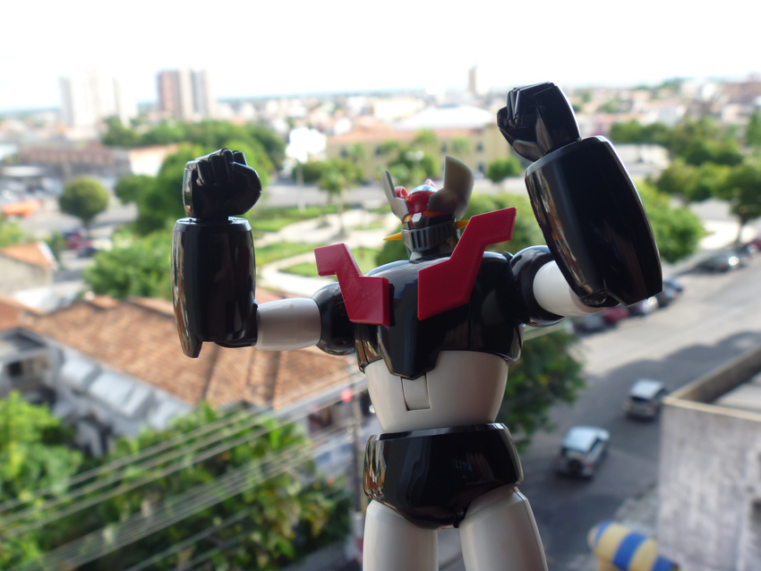 absurdres city figure highres mazinger_(series) mazinger_z photo protecting robot touei your