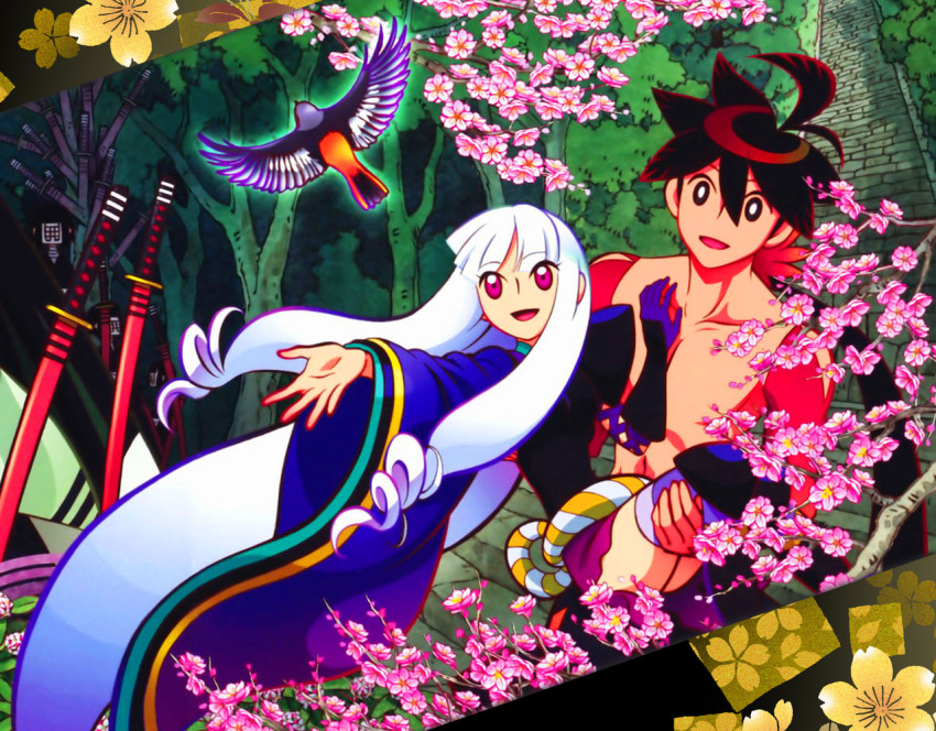 bird flower katanagatari sword togame yasuri_shichika