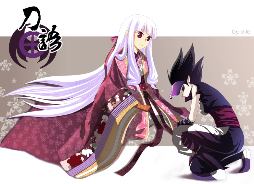 katanagatari kimono maniwa_koumori togame yasuri_shichika