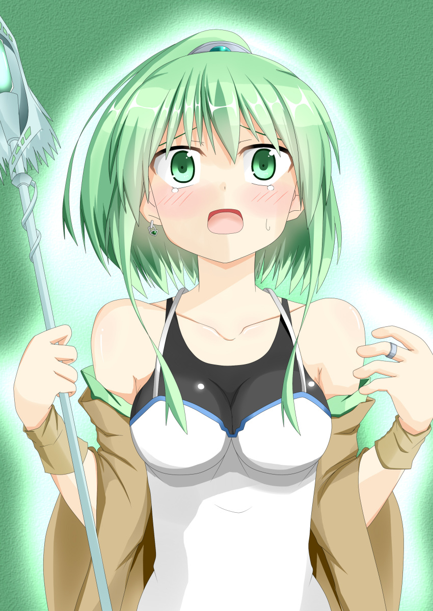 absurdres breasts duel_monster green_hair highres wynn wynnda,_miko_of_the_gusta wynnda_miko_of_the_gusta yu-gi-oh!