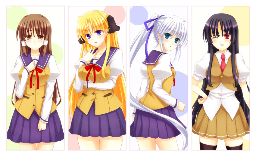 blonde_hair campione! erica_blandelli liliana_kranjcar mariya_yuri seishuuin_ena silver_hair sotogawa_max