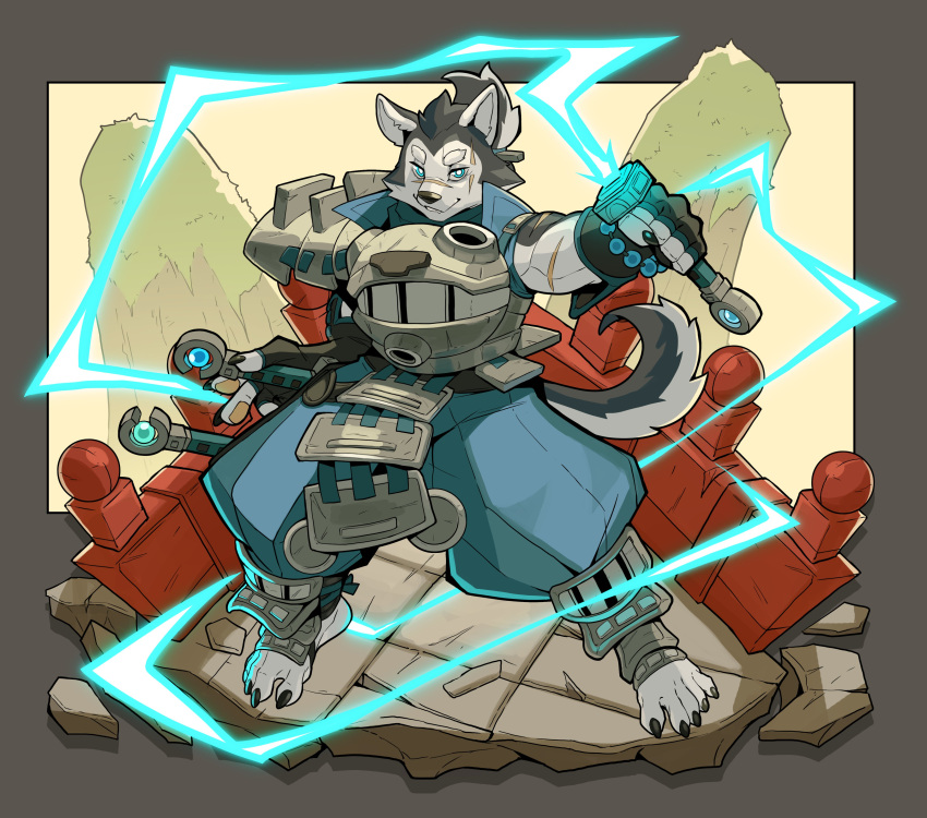 2021 5_fingers 5_toes absurd_res action_pose anthro armor barefoot black_nails blue_body blue_eyes blue_fire blue_fur bottomwear bracelet breastplate breasts bridge canid canine canis ceehaz claws clothing colored_fire colored_nails cuirass dog_knight_rpg domestic_dog electricity facial_scar feet female fingerless_gloves fingers fire footwear fur gloves greaves hair handwear hi_res hill holding_melee_weapon holding_object holding_sword holding_weapon humanoid_feet husky jewelry laminar_armor looking_at_viewer magic_user mammal melee_weapon multicolored_body multicolored_fur multiple_images muscular muscular_anthro muscular_female nails nordic_sled_dog pants pauldron plantigrade pose safira_(ceehaz) samurai scar sheathed_weapon solo spaulder spitz standing stirrup_legwear sword tassets tied_hair toe_claws toes two_tone_body two_tone_fur vambrace warrior weapon white_body white_fur