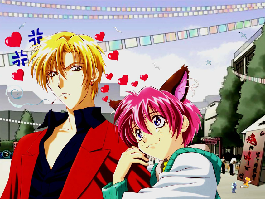 card_captor_sakura catboy gravitation kero shindou_shuuichi smoking suppi yuki_eiri