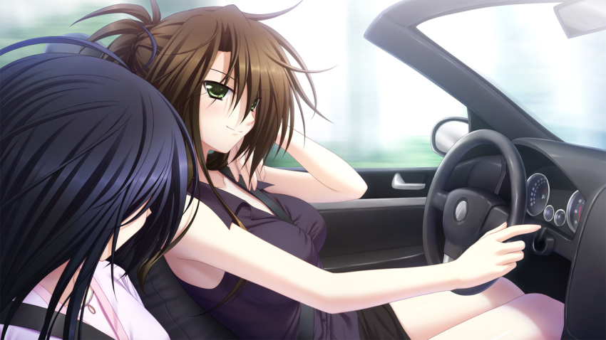 black_hair car dare_ga_koroshita_komadori_wo game_cg kawano_ran mahiro_takeumi ugi_kotori