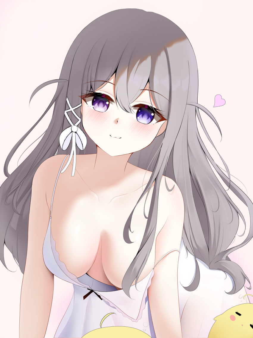 absurdres azur_lane blush breasts female hair_between_eyes hair_ornament highres knosdeba long_hair loungewear murmansk_(azur_lane) self-upload smile white_background