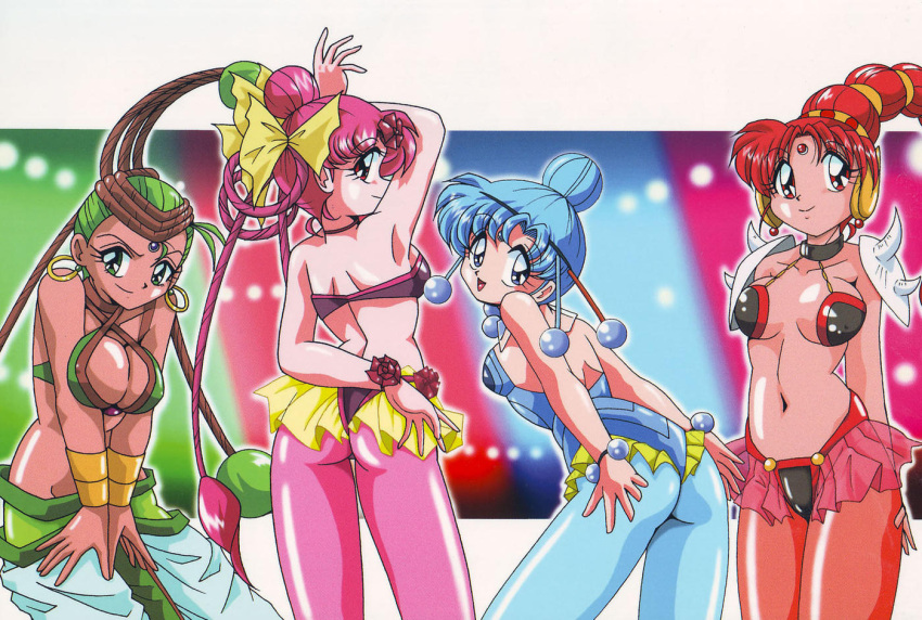 4girls bishoujo_senshi_sailor_moon bishoujo_senshi_sailor_moon_supers blue_eyes blue_hair cerecere cerecere_(sailor_moon) flower green_eyes green_hair junjun junjun_(sailor_moon) multiple_girls pallapalla pallapalla_(sailor_moon) pink_hair rainbow red_eyes red_hair red_hair rose roses vesves vesves_(sailor_moon)