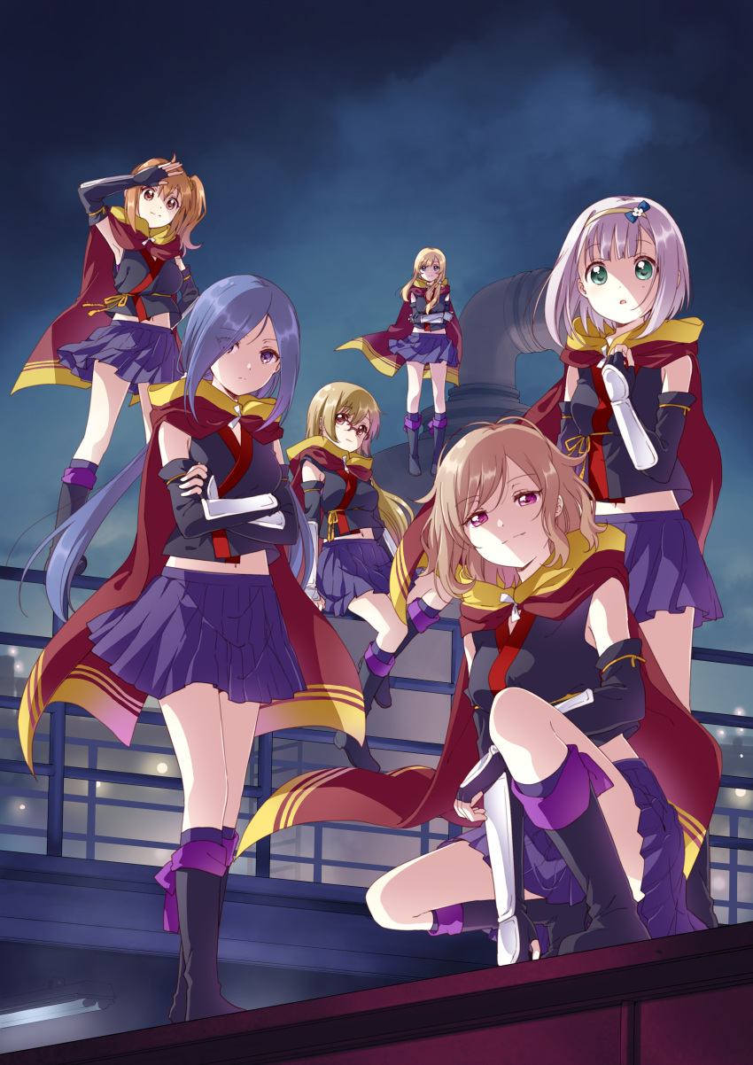 aoba_hatsume fujibayashi_nagaho hanzoumon_yuki kousaka_shin namori release_the_spyce seifuku yachiyo_mei