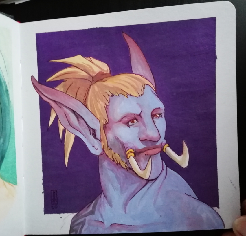 arteaza blizzard_entertainment daji gouache_(artwork) jellygouache mixed_media not_furry painting_(artwork) portrait schminke_horadem traditional_media_(artwork) troll_(mythology) warcraft