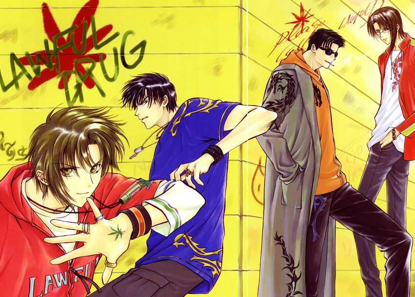 clamp gap himura_rikuou kakei_(legal_drug) kudou_kazahaya legal_drug male saiga