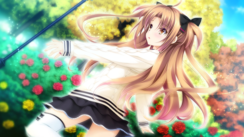 brown_eyes brown_hair ensemble_(company) flowers game_cg hyoudou_serika otome_ga_irodoru_koi_no_essence rose