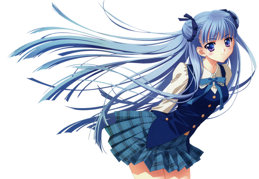 blue_eyes blue_hair carnelian long_hair para-sol seifuku transparent yatabe_noa