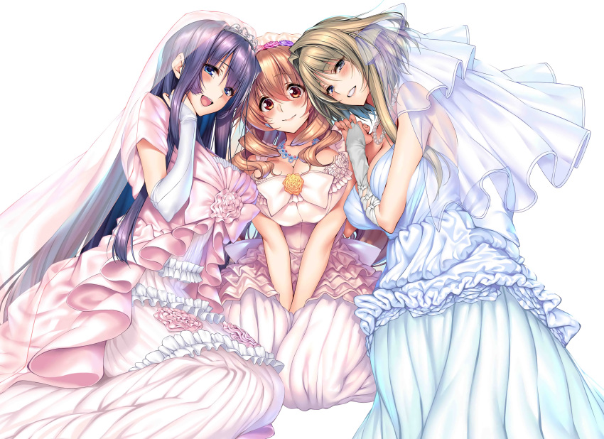 amakano azarashi_soft cleavage dress hoshikawa_koharu kanbayashi_mizuki photoshop piromizu takayashiro_sayuki wedding_dress