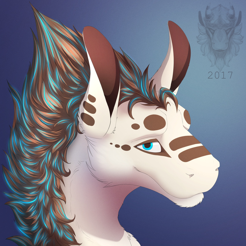 1:1 dragon fur furred_dragon furred_scalie green_eyes hair headshot_portrait hi_res icon kazzyboii looking_at_viewer male mane mythological_creature mythological_scalie mythology portrait scalie solo zaqwavi