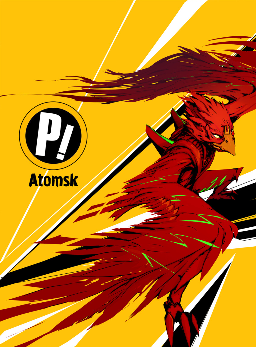 arsenixc atomsk beak claws commentary_request feathers flcl highres no_humans solo wings