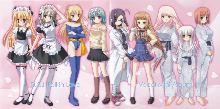 aisia crease da_capo erika_murasaki fixme hanasaki_akane kayura_yuka leotard maid megane mitsumomo_mam sawai_maya seifuku takanashi_mahiru takano_yuki tanihara_natsuki tateha thigh-highs tsukishima_koko yoshino_sakura yukata yukimura_anzu