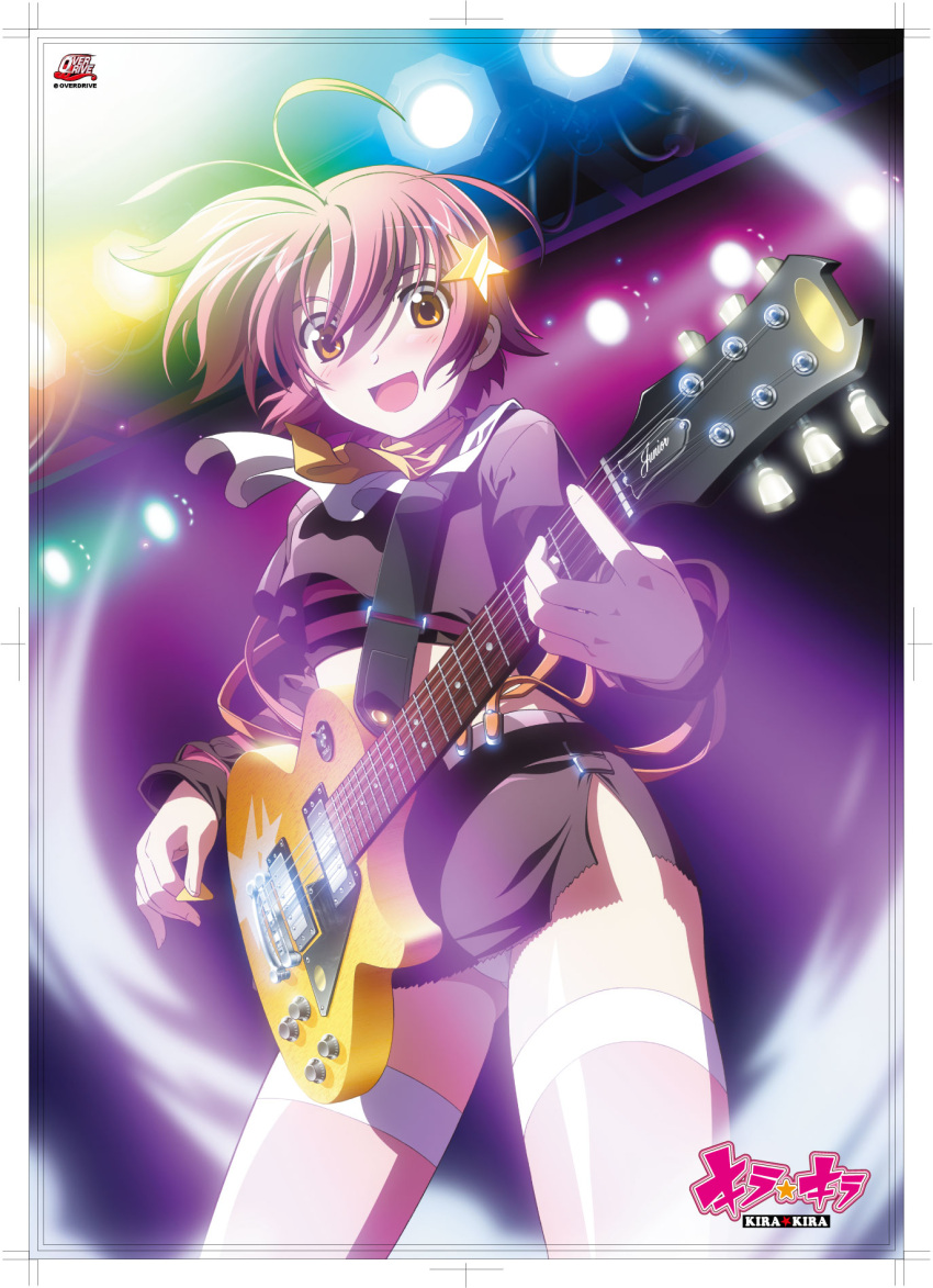 guitar jpeg_artifacts katakura_shinji kira_kira pantsu shiino_kirari thighhighs