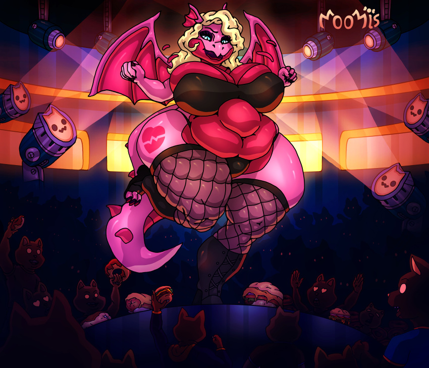 5_fingers absurd_res anthro ass audience belly belly_expansion big_belly big_breasts big_butt big_tail blonde_hair breasts butt_expansion chubby_cheeks clothed clothing club_(disambiguation) crowd dancing detailed_background double_chin dragon eating expansion eyebrows eyelashes feeding feet female fingers food force_feeding forced glistening glistening_body glistening_butt group hair hi_res huge_belly huge_breasts huge_butt huge_hips huge_tail huge_thighs hyper hyper_belly hyper_breasts hyper_butt hyper_thighs inflation jiggling leggings legwear lips long_hair moomis morbidly_obese morbidly_obese_anthro mythological_creature mythological_scalie mythology navel no_underwear obese obese_anthro obese_female overweight overweight_anthro overweight_female rave reptile scalie sequence solo stockings tail thick_bottom_lip thick_thighs tight_bra tight_clothing toes weight_gain wide_hips