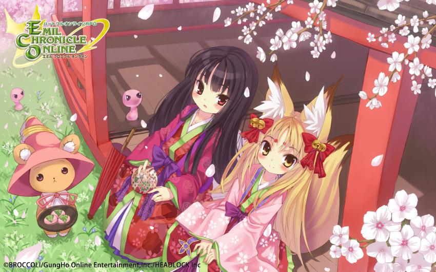 animal_ears broccoli emil_chronicle_online kimono kitsune tagme tail wallpaper