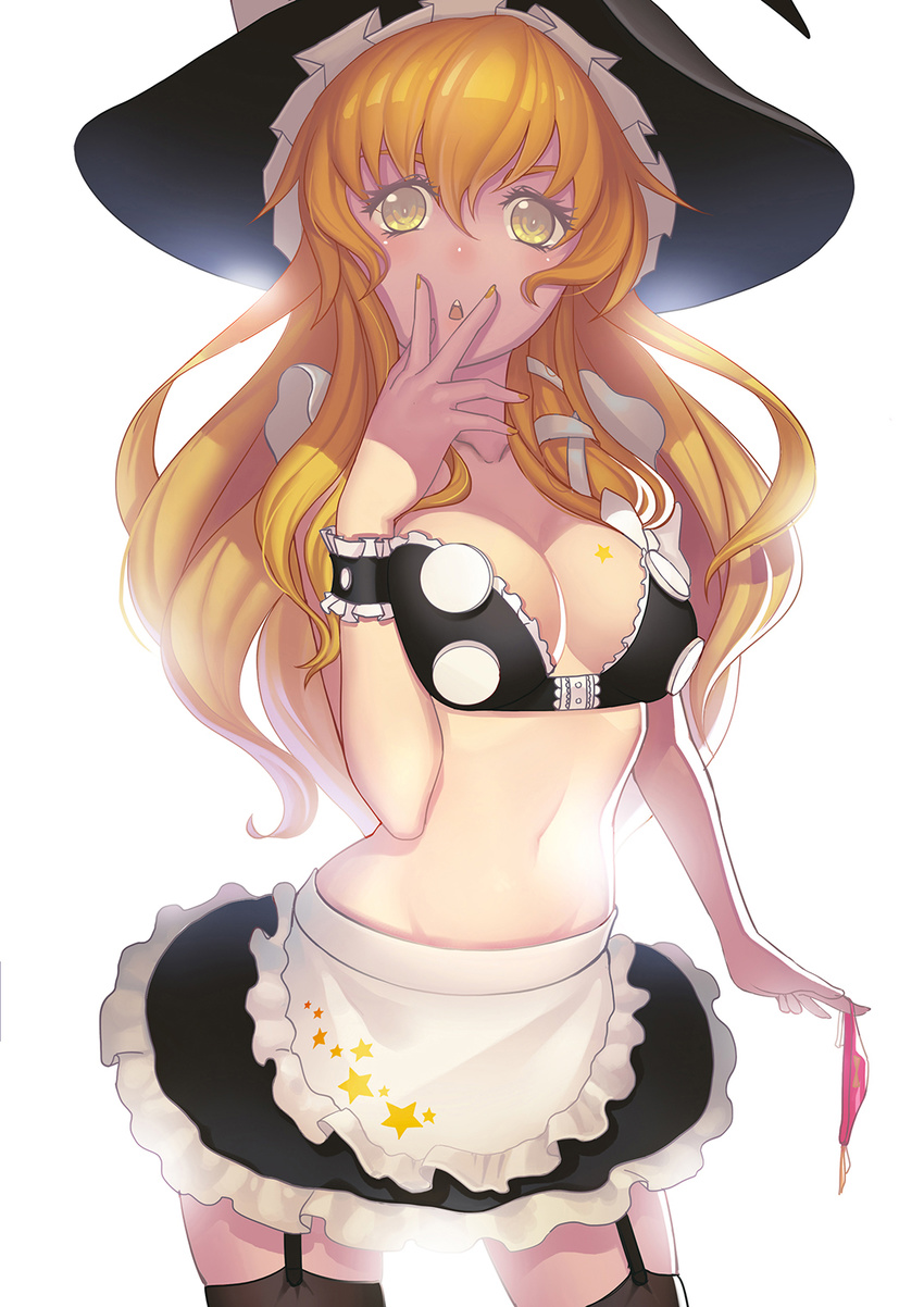 cleavage kirisame_marisa saidyiiii stockings thighhighs touhou