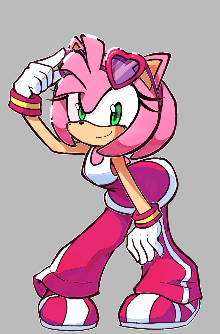 absurd_res amy_rose eulipotyphlan eyewear female fur green_eyes hedgehog hi_res mammal nin10ja pink_body pink_fur sega sonic_riders sonic_the_hedgehog_(series) sunglasses