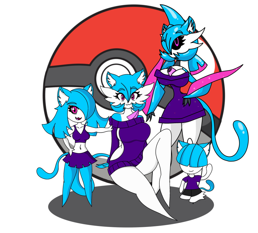 absurd_res anthro female future_pokemon gardevoir gardiehayden generation_3_pokemon generation_9_pokemon group haydendjredskin hi_res humanoid iron_valiant irondoll kirlia nintendo paradox_pokemon pokemon pokemon_(species) ralts