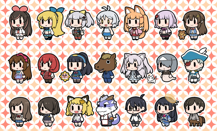 .live 6+boys 6+girls ankimo_(tokino_sora) aoi_ch. bacharu_(vtuber) chibi commentary_request crossover dd_(xuni_dd) dennou_shoujo_siro eilene enogu fuji_aoi fujisaki_yua hairband highres hololive hoonie_(hoonie_friends) hoonie_friends horse_head horse_mask icetea indie_virtual_youtuber iwamotochou_geinousha kaguya_luna kemomimi_oukoku_kokuei_housou kikunojo_(fuji_aoi) kikuru_(vtuber) kizuna_ai kizuna_ai_inc. mask mikoko_(kemomimi_oukoku_kokuei_housou) mirai_akari mirai_akari_project mugen_company multicolored_hair multiple_boys multiple_crossover multiple_girls nora_cat nora_cat_channel pink_hairband reiden_kasuka reidenkasuka scp-040-jp scp_foundation shiki_taigen shirafuji_tamaki suzuki_anzu the_moon_studio todoki_uka tokino_sora umakoshi_kentarou ume_(noraneko) virtual_youtuber weathernews weatheroid xuni_dd yomemi