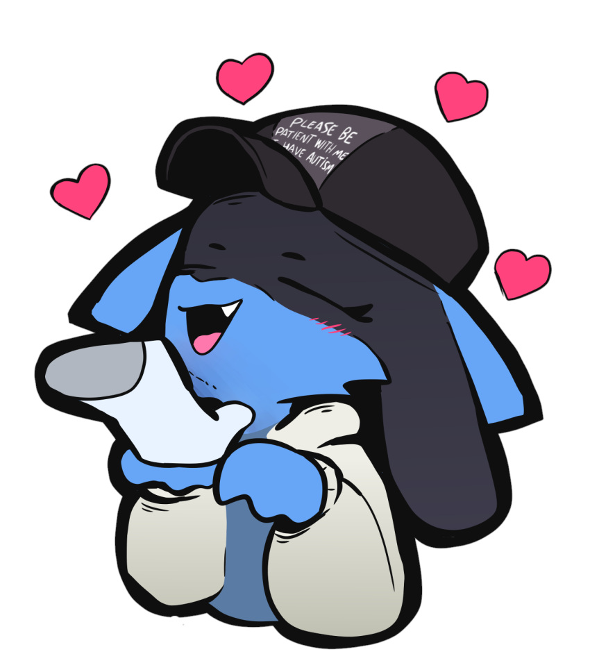 alpha_channel anthro blush blush_lines canid canine chin_scratch clothing ears_back female generation_4_pokemon hat headgear headwear heart_symbol hi_res hoodie j0lt long_sleeves lucario mammal nintendo pivoted_ears please_be_patient_i_have_autism pokemon pokemon_(species) solo sonofan topwear