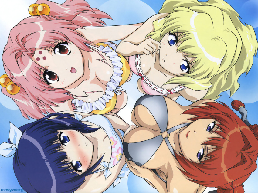 cleavage fukuyama_lisa girls_bravo koyomi_hare_nanaka maharu_sena_kanaka swimsuit