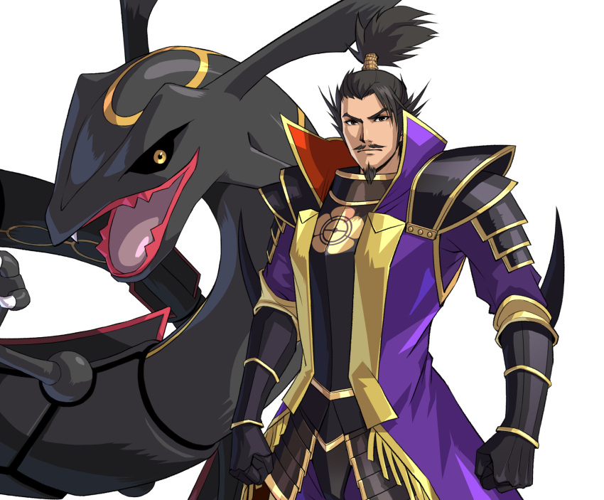 highres male male_focus nobunaga_no_yabou oda_nobunaga official_art pokemon pokemon_+_nobunaga_no_yabou rayquaza