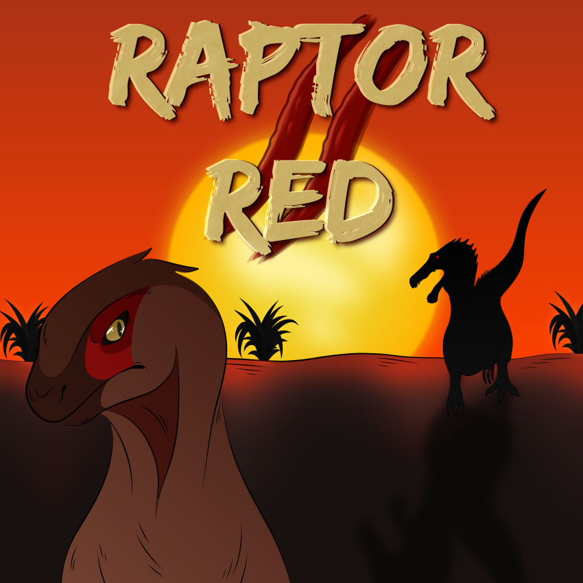 1:1 absurd_res baryonyx claw_marks dinosaur dromaeosaurid duo extinct fanfiction female feral frown glare hi_res hirothedragon plant portrait prehistoric_species raptor_red_(character) raptor_red_(novel) reptile robert_t._bakker scalie sequel shrub silhouette spinosaurid sunrise theropod title utahraptor