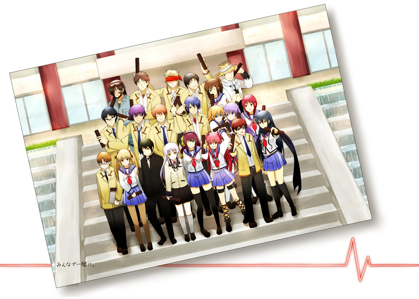 angel_beats! chaa fish_saito fujimaki group hinata_hideki hisako irie iwasawa matsushita nakamura_yuri naoi_ayato noda ooyama otonashi_yuzuru sekine shiina tachibana_kanade takamatsu takeyama tenshi tk yui_(angel_beats!) yusa