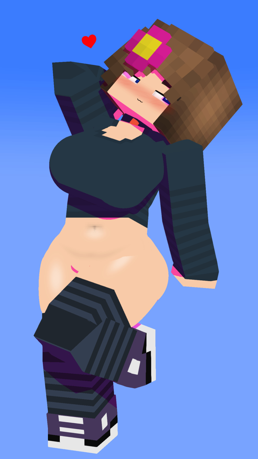 1girls 3d anthro bell bottomless breasts cat_bell female female_focus female_only femsub horny_female human human_female humanoid jenny_belle_(slipperyt) leggings legwear mine-imator minecraft outside showing_off slipperyt solo tagme thick_thighs thighhighs wide_hips