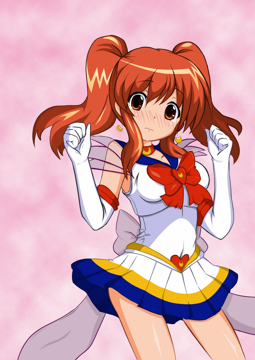 asahina_mikuru bishoujo_senshi_sailor_moon bishoujo_senshi_sailor_moon_supers blush cosplay earrings highres jewelry super_sailor_moon super_sailor_moon_(cosplay) suzumiya_haruhi_no_yuuutsu