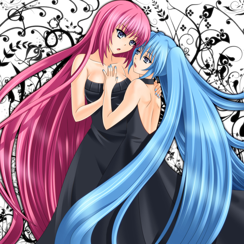 ayase dress hatsune_miku megurine_luka vocaloid yuri