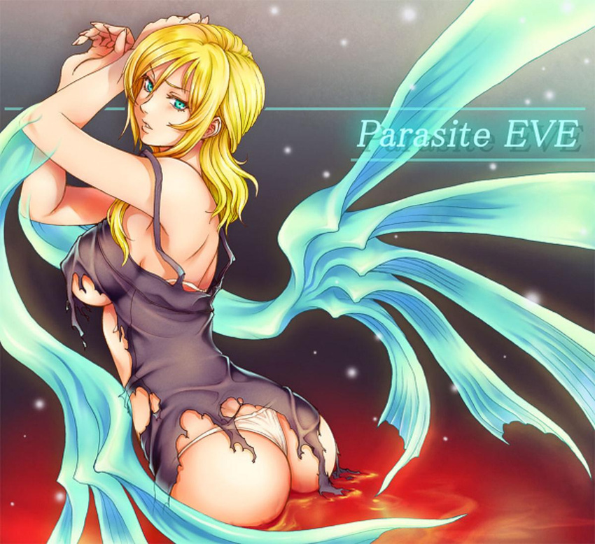 ass aya_brea blonde_hair female panties parasite_eve resized solo toshi underwear upscaled