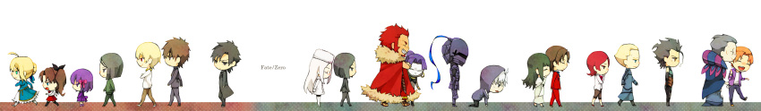 6+boys 6+girls absurdres artoria_pendragon_(fate) assassin_(fate/zero) berserker_(fate/zero) chibi commentary_request copyright_name diarmuid_ua_duibhne_(lancer)_(fate) emiya_kiritsugu everyone family fate/stay_night fate/zero fate_(series) father_and_daughter female_assassin_(fate/zero) gilgamesh_(fate) gilles_de_rais_(caster)_(fate) highres hisau_maiya irisviel_von_einzbern iskandar_(fate) kayneth_el-melloi_archibald kotomine_kirei matou_kariya matou_sakura mother_and_daughter multiple_boys multiple_girls photoshop_(medium) saber_(fate) siblings siduki69 sisters sola-ui_nuada-re_sophia-ri tohsaka_aoi tohsaka_rin tohsaka_tokiomi uryuu_ryuunosuke waver_velvet wide_image